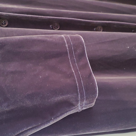 Long Grey Velvet Shirt Dress - New - Picture 8 of 8